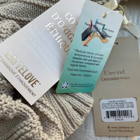 LATTELOVE Co. Knit Crewneck (BCI) Sweater Slouchy Oversize w/ ‘Cool Jade’ Te… - Picture 7 of 13